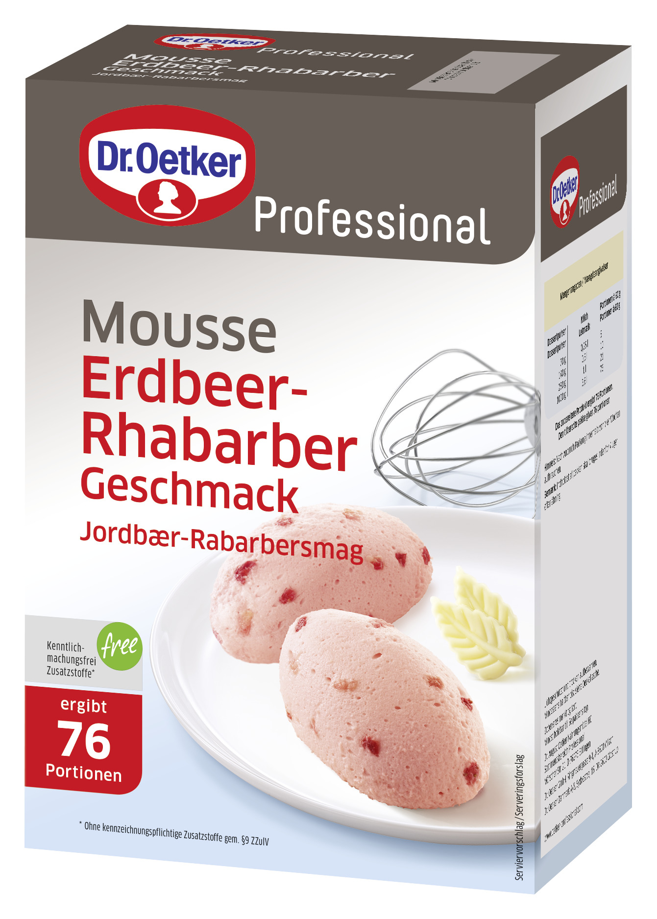Mousse Erdbeer-Rhabarber Geschmack 1000g