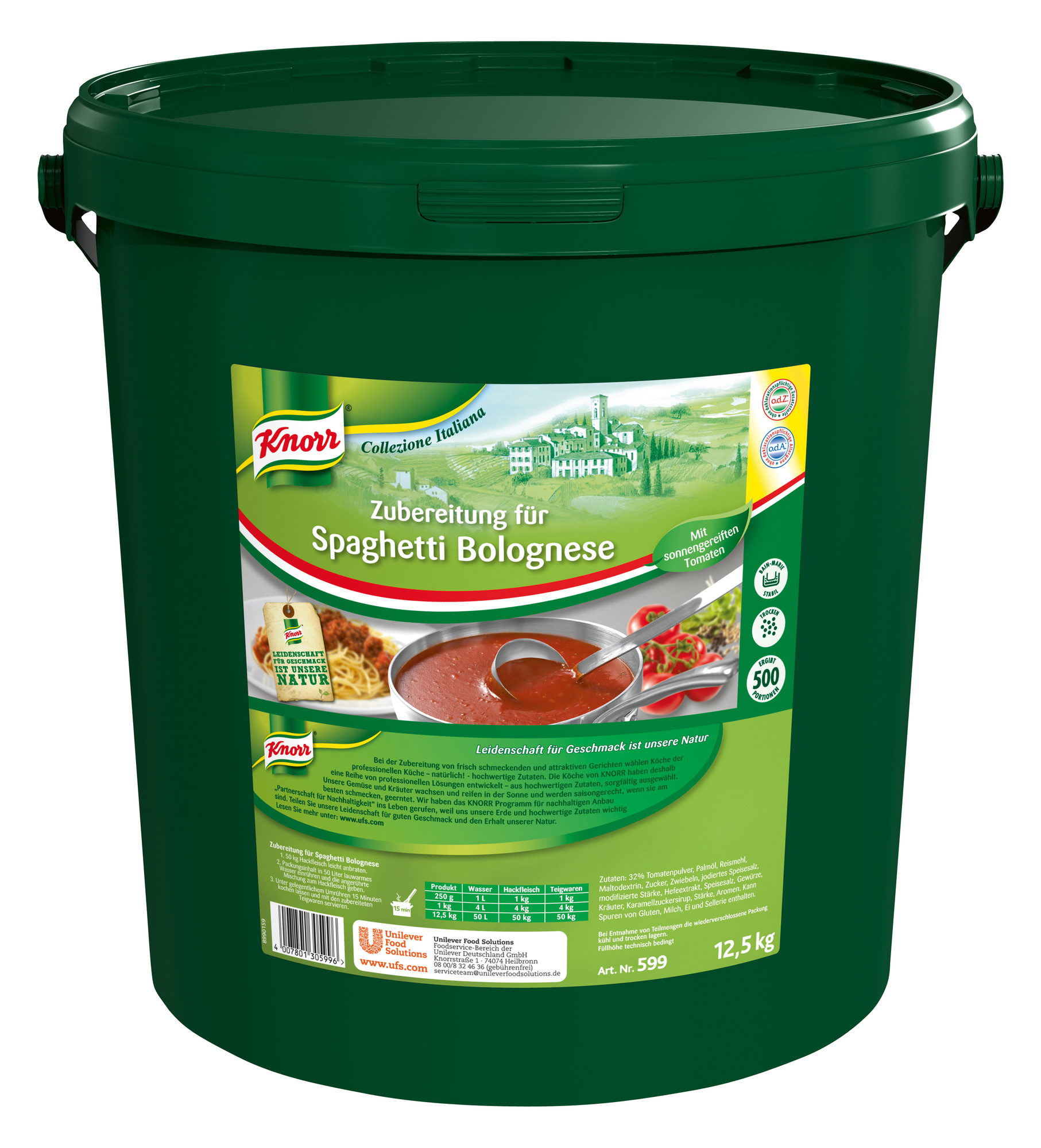 Zubereitung für Spaghetti Bolognese 12,5kg