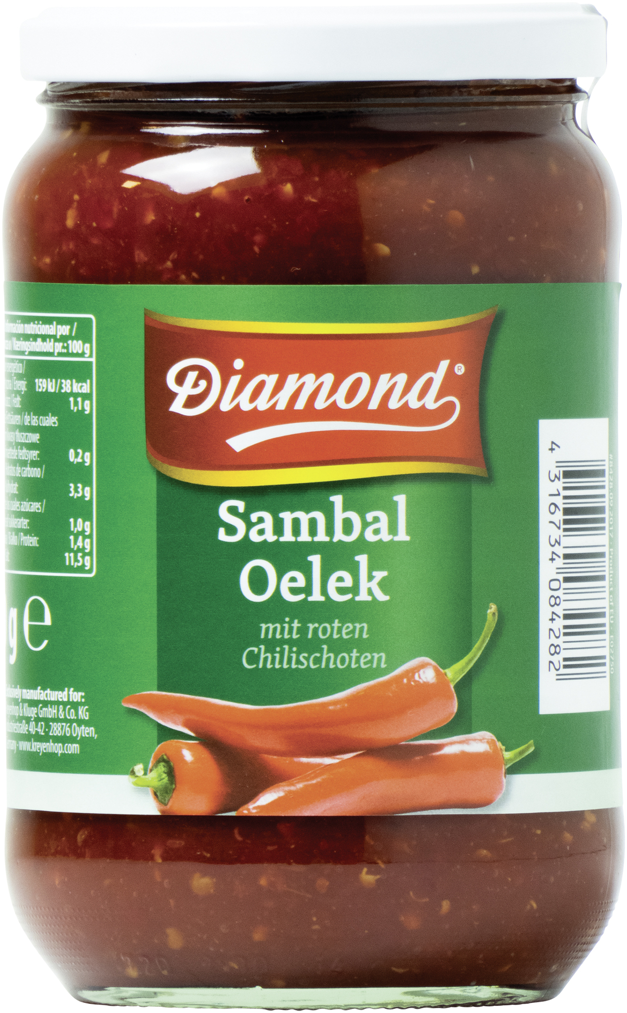 Sambal Oelek sehr scharf 750g