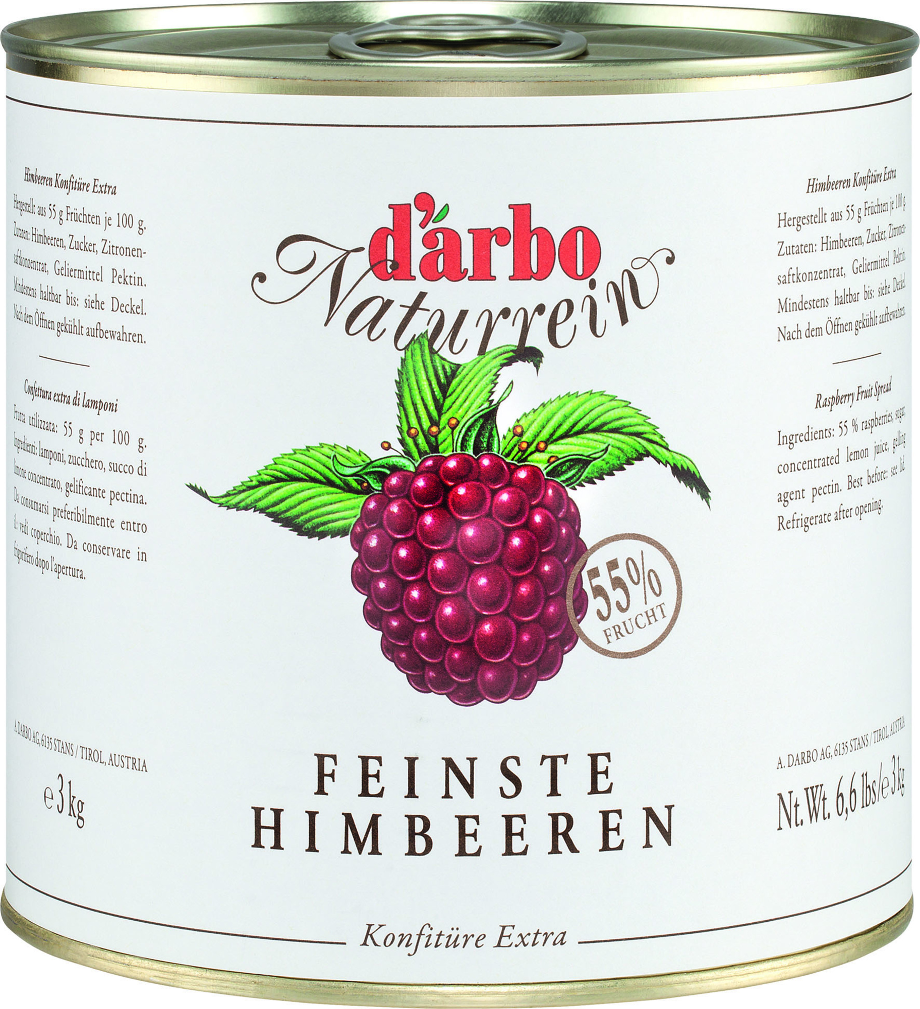 Naturrein Himbeer Konfitüre extra 3000g