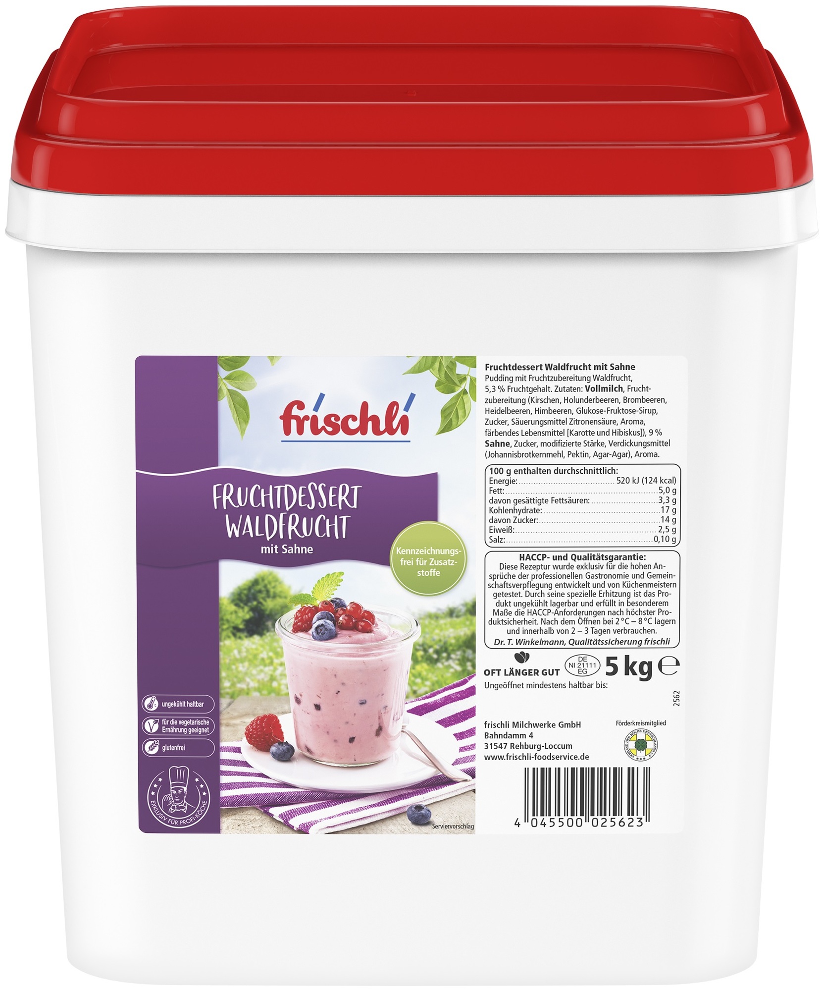 Waldfrucht-Pudding mit Sahne 5000g