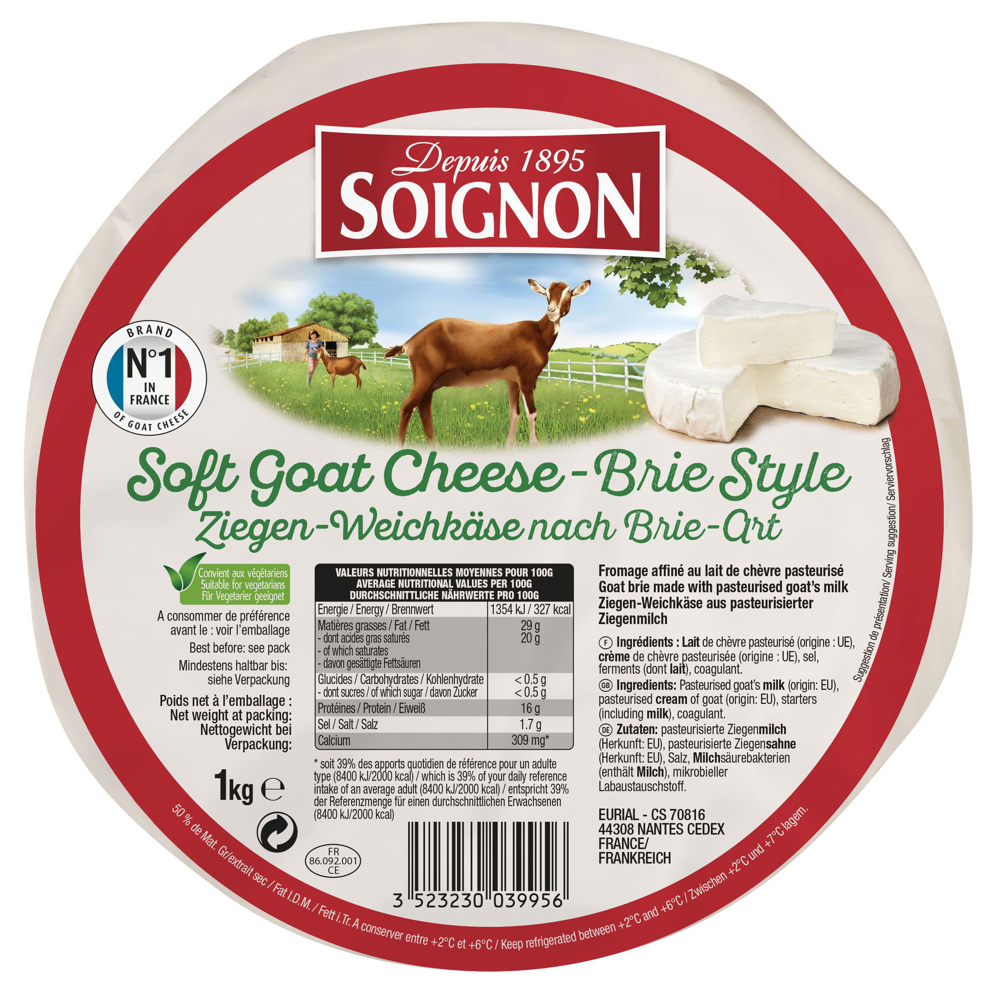 Brie Ziege Soignon 50% 1000g