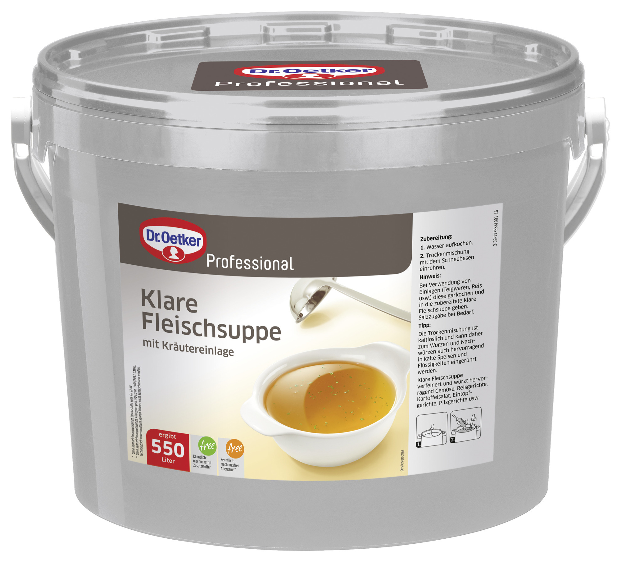 Fleischsuppe, klar, mit Kräutereinlage 12kg