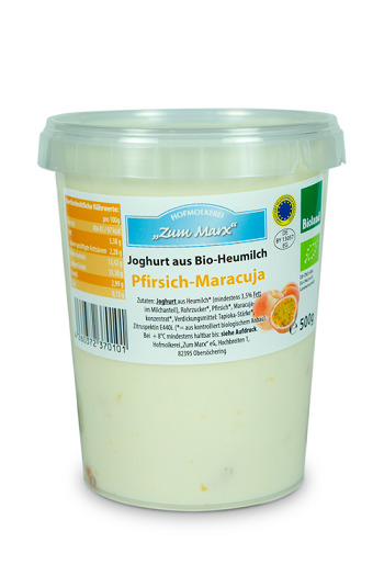 BIO Obersöcheringer Heumilch Pfirsich-Maracuja Joghurt mind. 3,5% Fett 500g