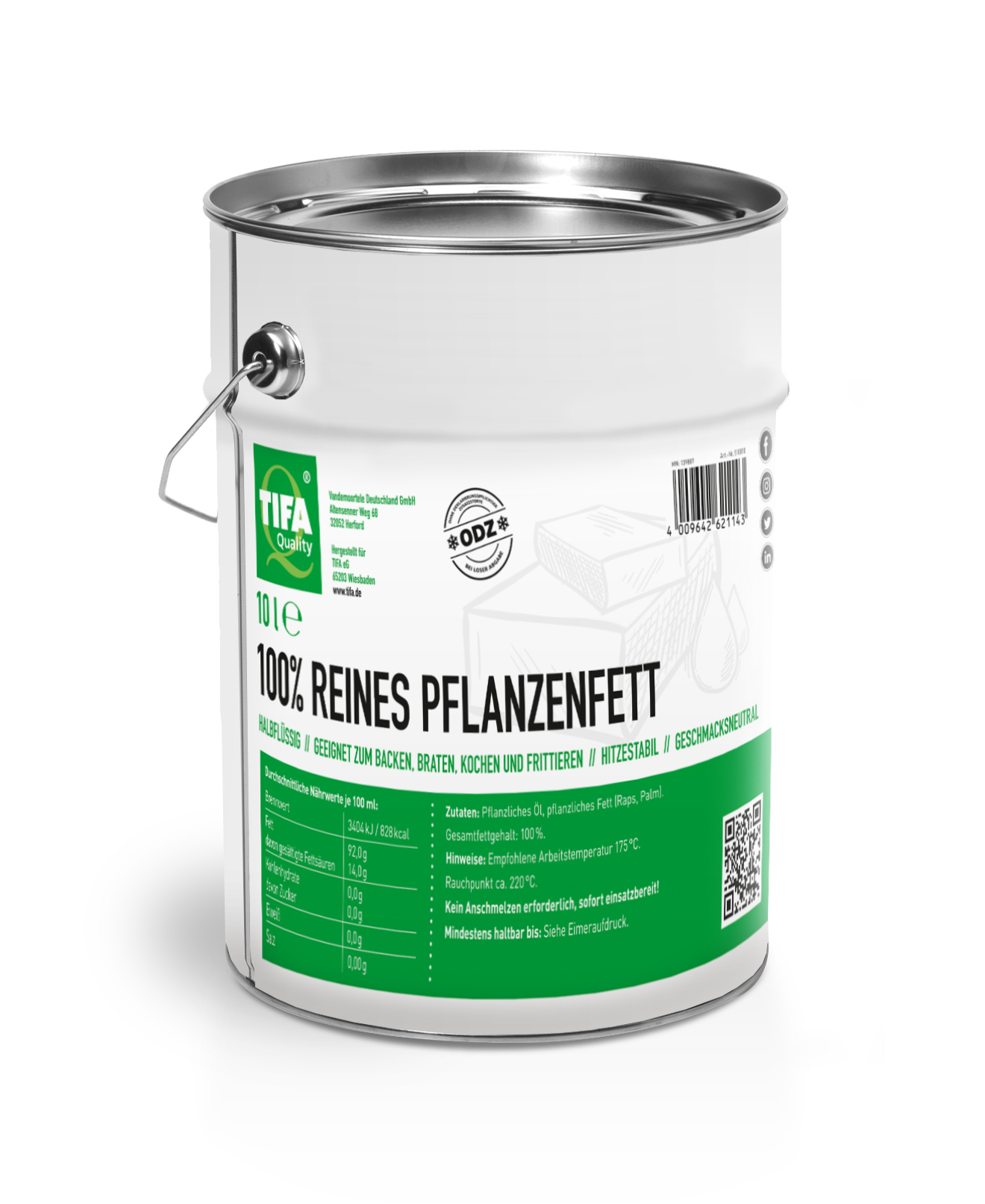 Halbflüssiges Pflanzenfett 10ltr