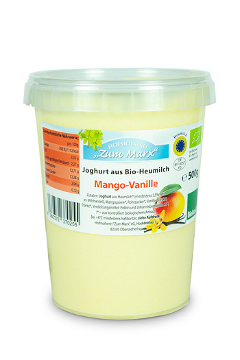 BIO Obersöcheringer Heumilch Mango-Vanille Joghurt mind. 3,5% Fett 500g