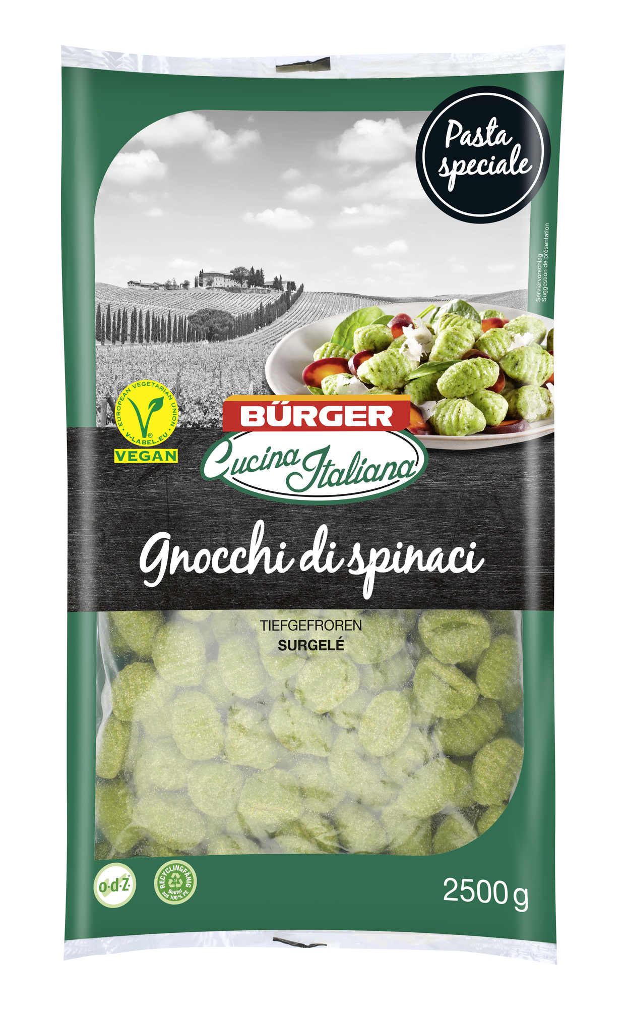 Gnocchi di spinaci 2500g