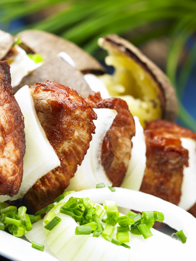 Fleischspieß aus dem Schinken 150g