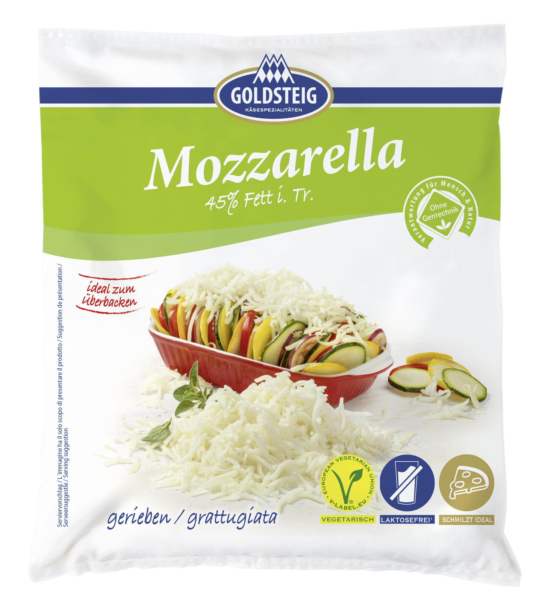 Mozzarella gerieben 45% Fett i.Tr. 1000g