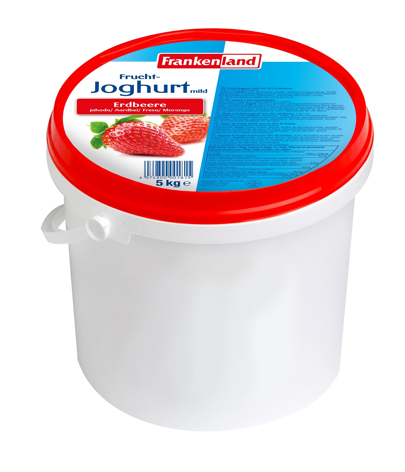 Fruchtjoghurt Erdbeer 3,8% Fett 5000g