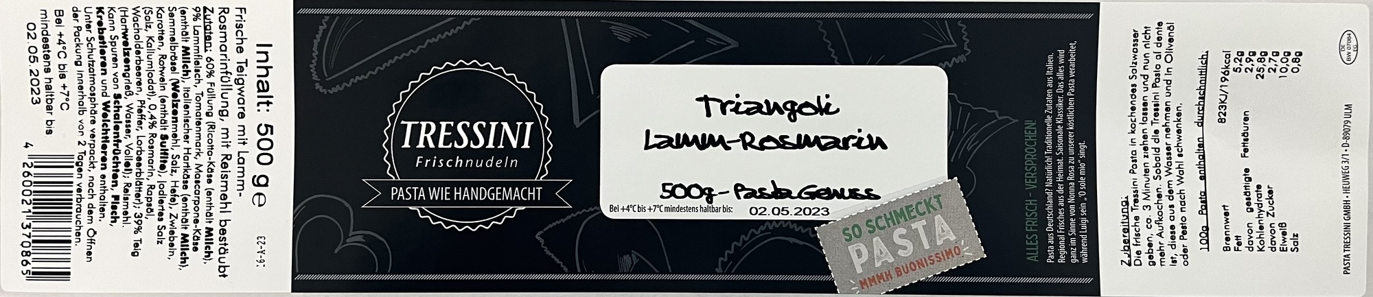 Triangoli Lamm-Rosmarin 500g