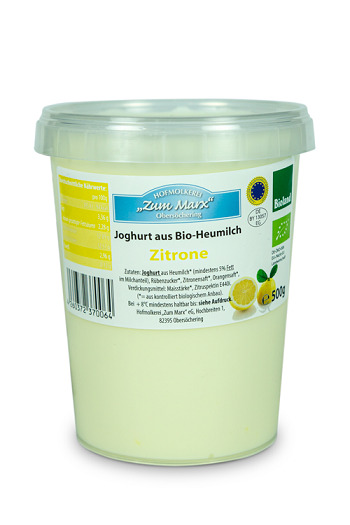 BIO Obersöcheringer Heumilch Zitronenjoghurt mind. 3,5% Fett 500g