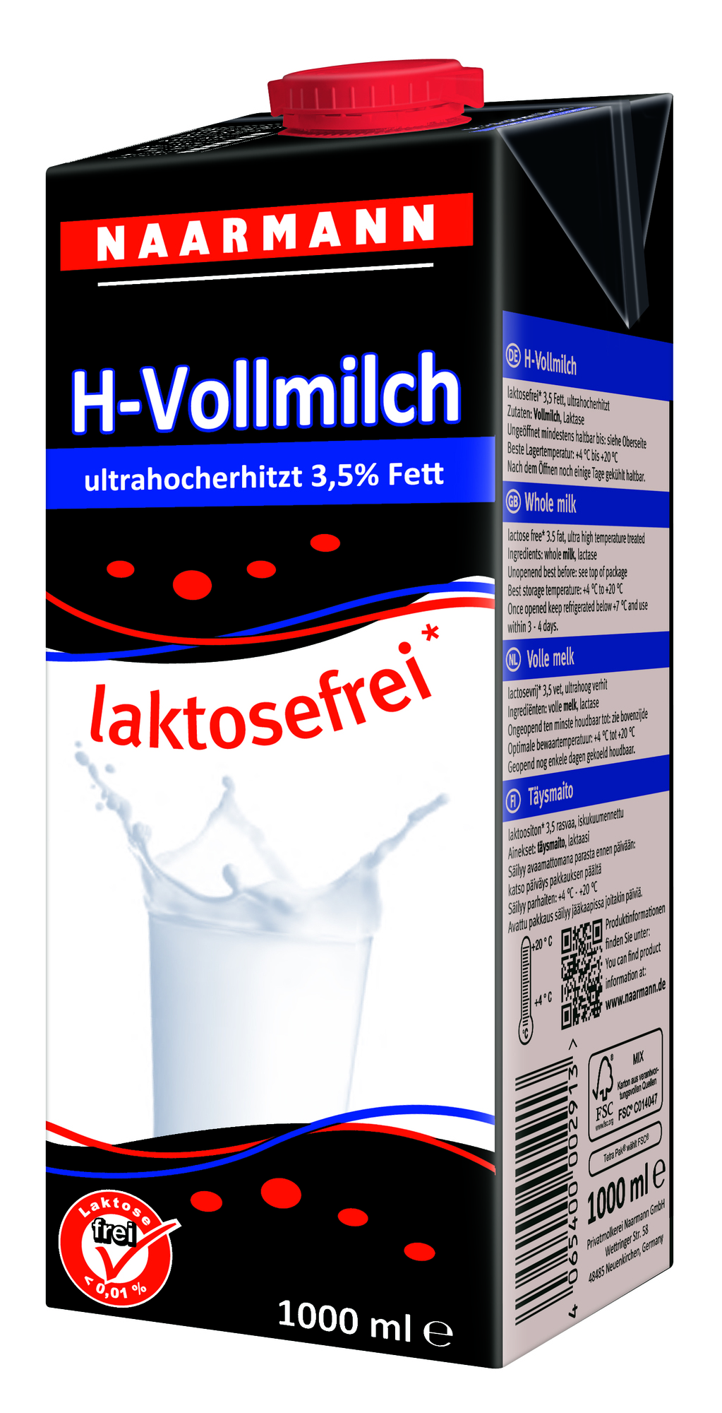 H-Milch 3,5 % Fett laktosefrei 1000ml