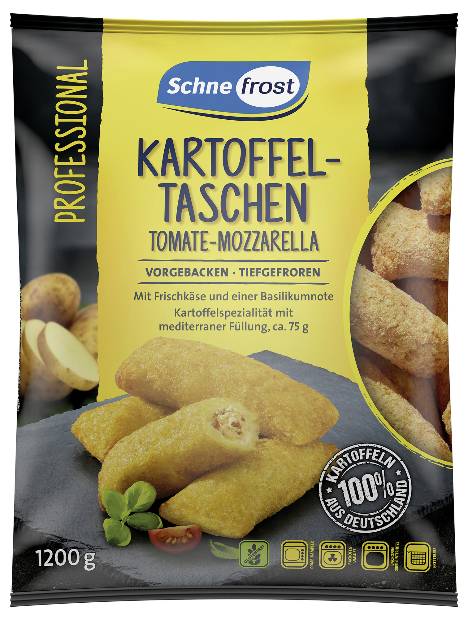 Kartoffel Taschen Tomate-Mozzarela 75g, 1200g