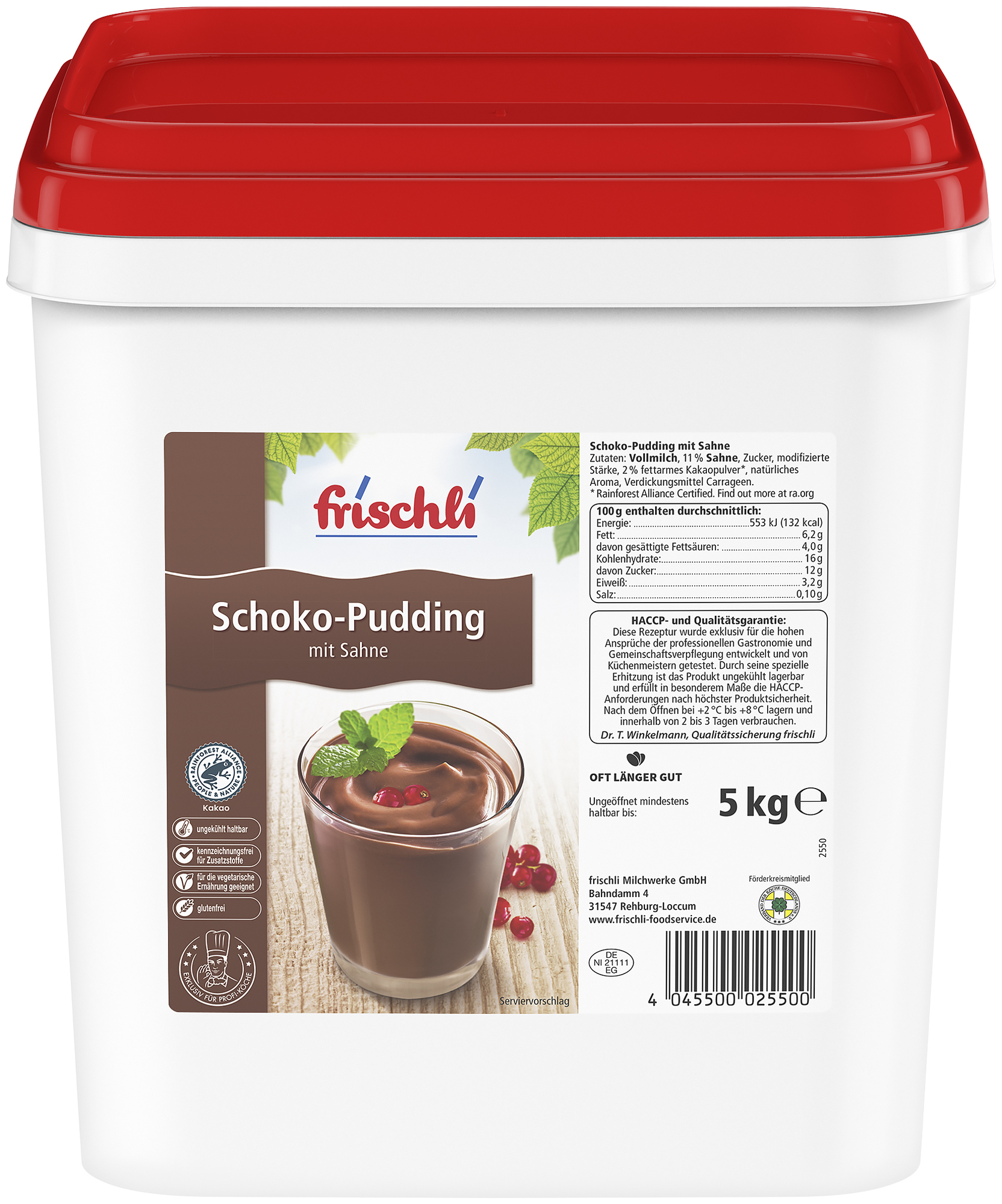 Schoko-Pudding mit Sahne 5000g