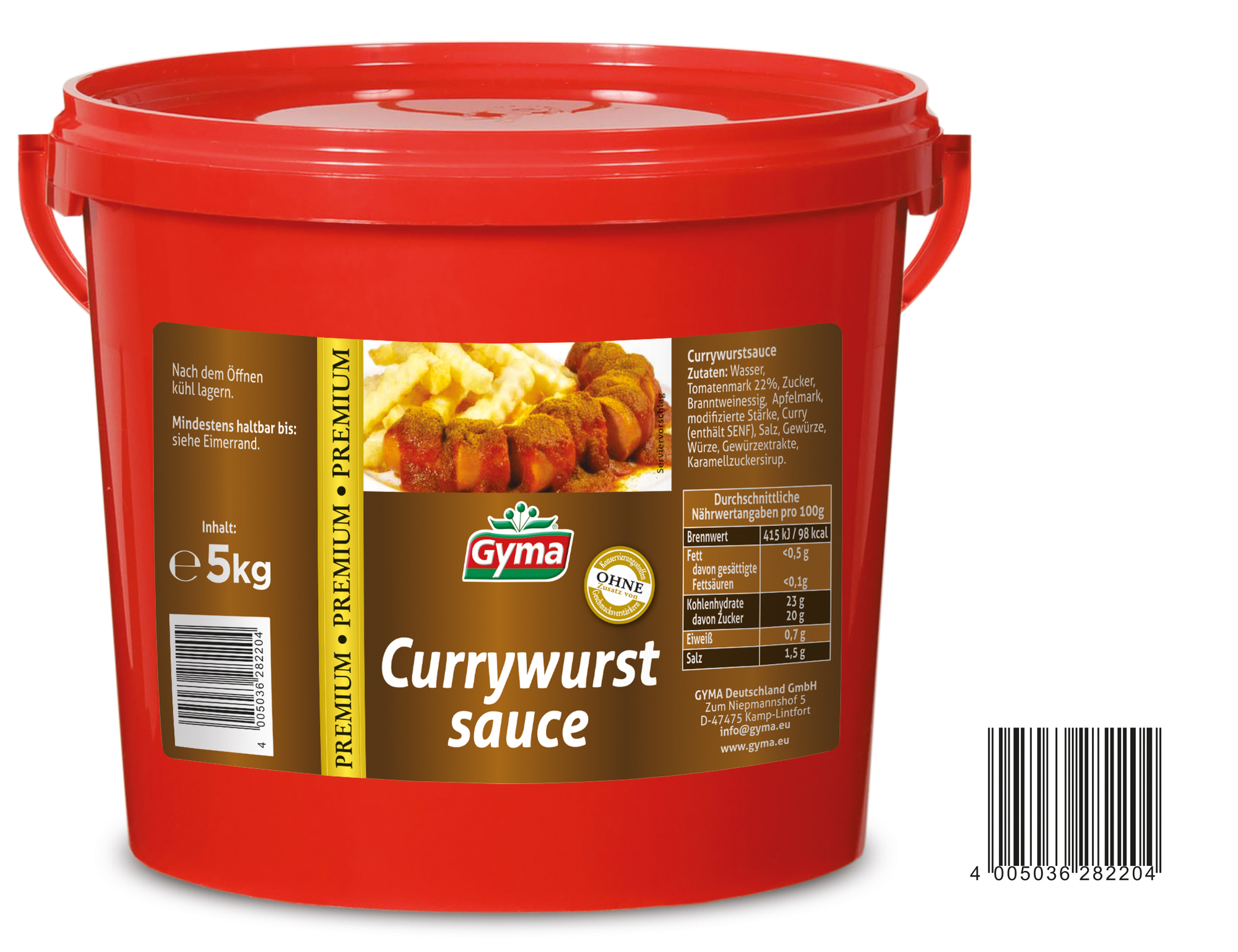 Premium Currywurstsauce rot 5000g