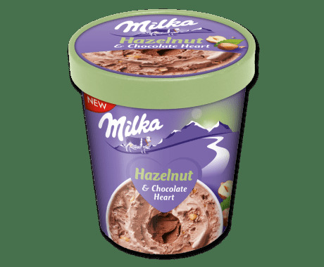 Milka Hazelnut & Chocolate Heart Eisbecher 480ml
