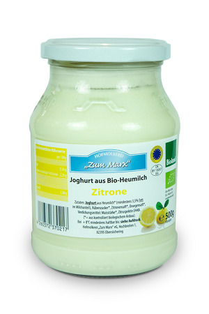 BIO Obersöcheringer Heumilch Zitronenjoghurt mind. 3,5% Fett 500g
