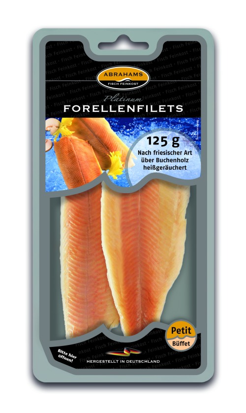 Premium Forellenfilet geräuchert ohne Haut 125g