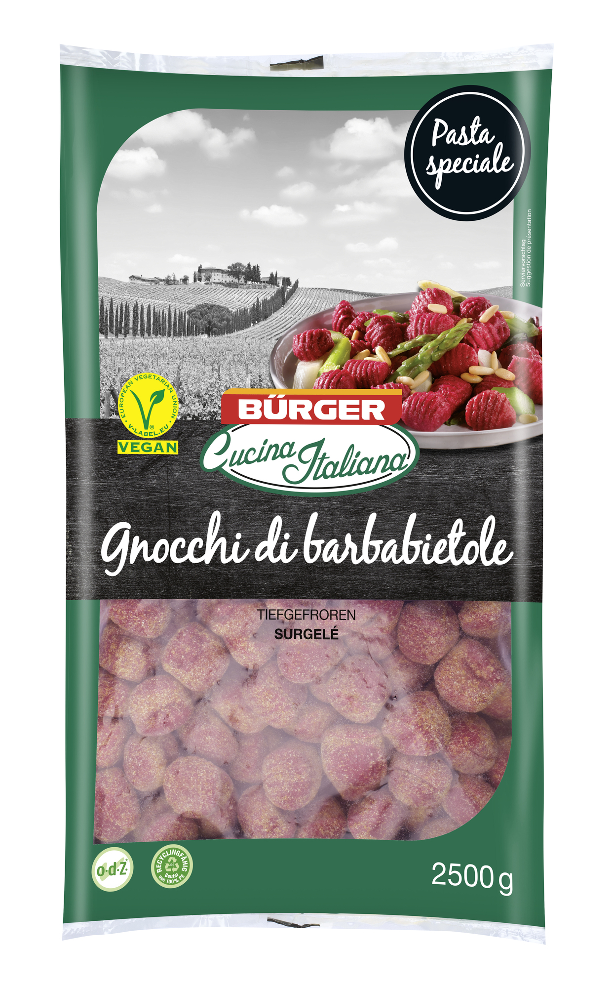 Gnocchi di barbabietole (mit rote Bete) 2500g