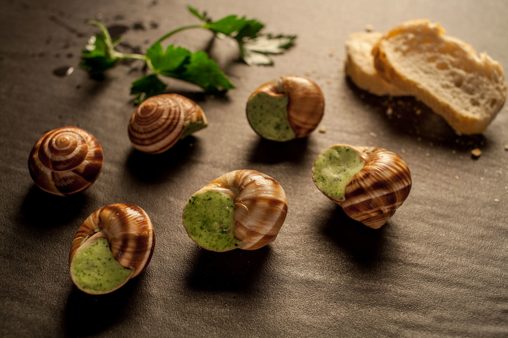 Schnecken in Kräuterbutter