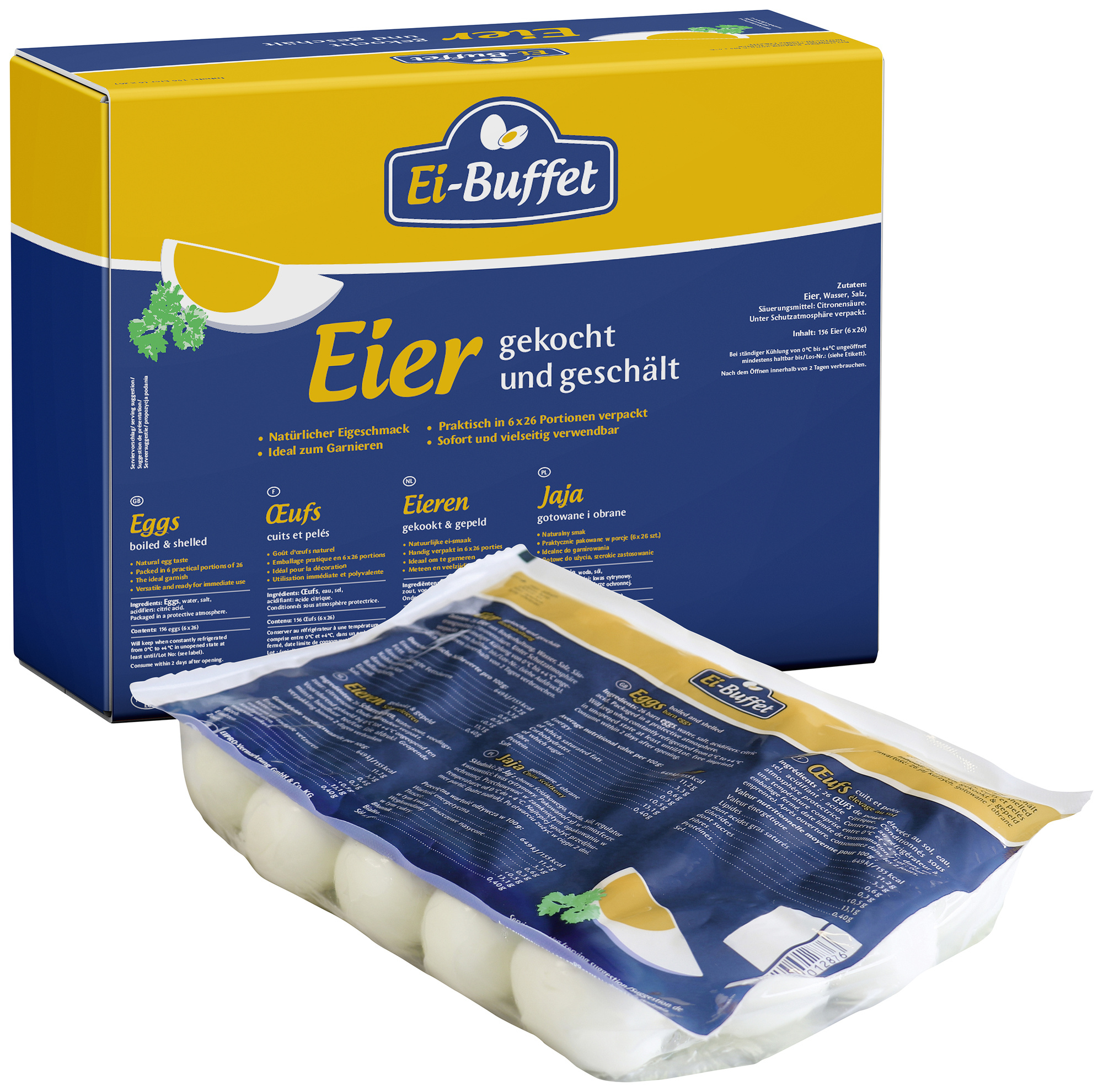 Buffet Eier gekocht und geschält