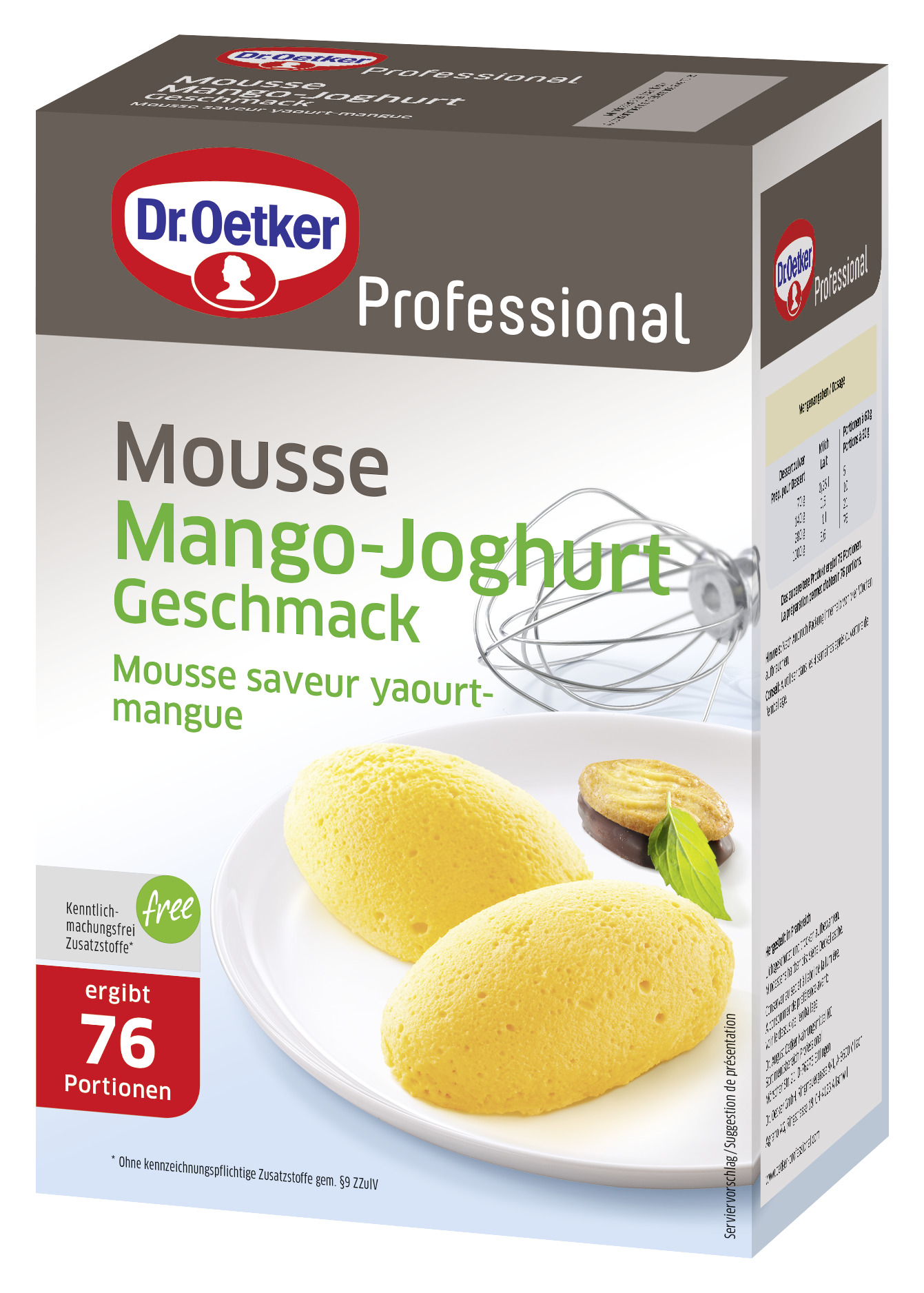 Mousse Mango-Joghurt Geschmack 1000g