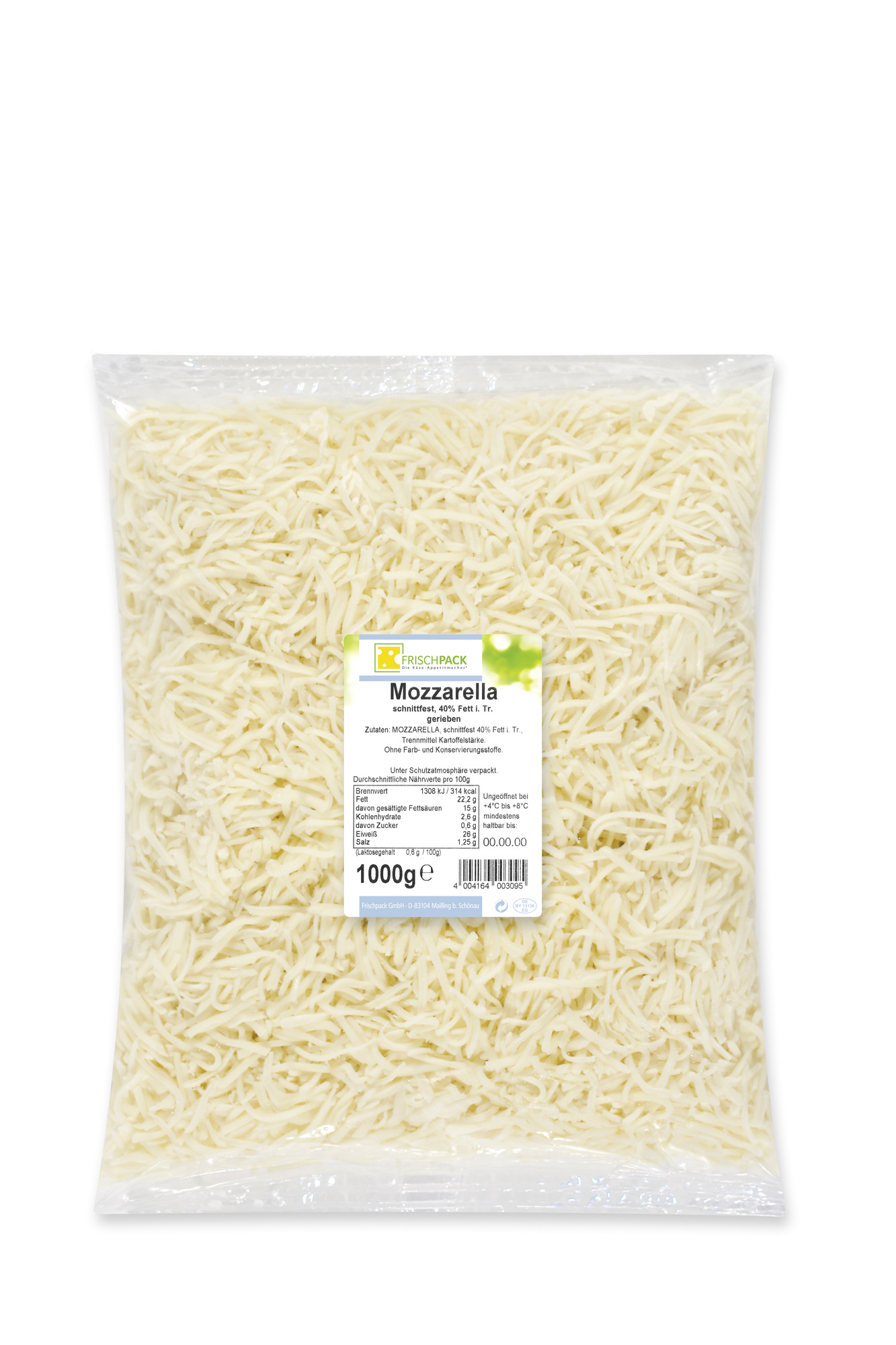 Mozzarella gerieben 40% Fett i.Tr. 1000g