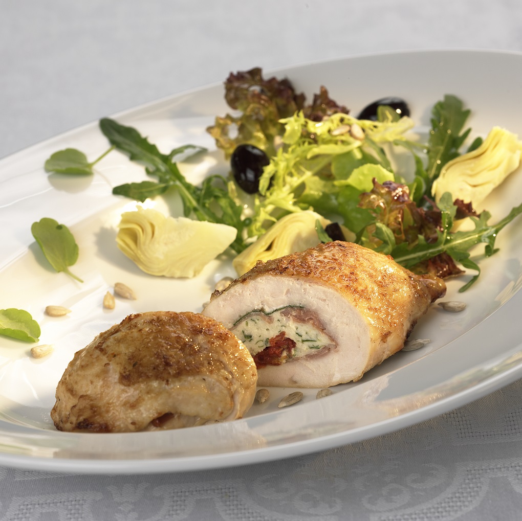 Hähnchenbrust Italia gefüllt mit Frischkäse, Tomaten und rohem Schinken 180g