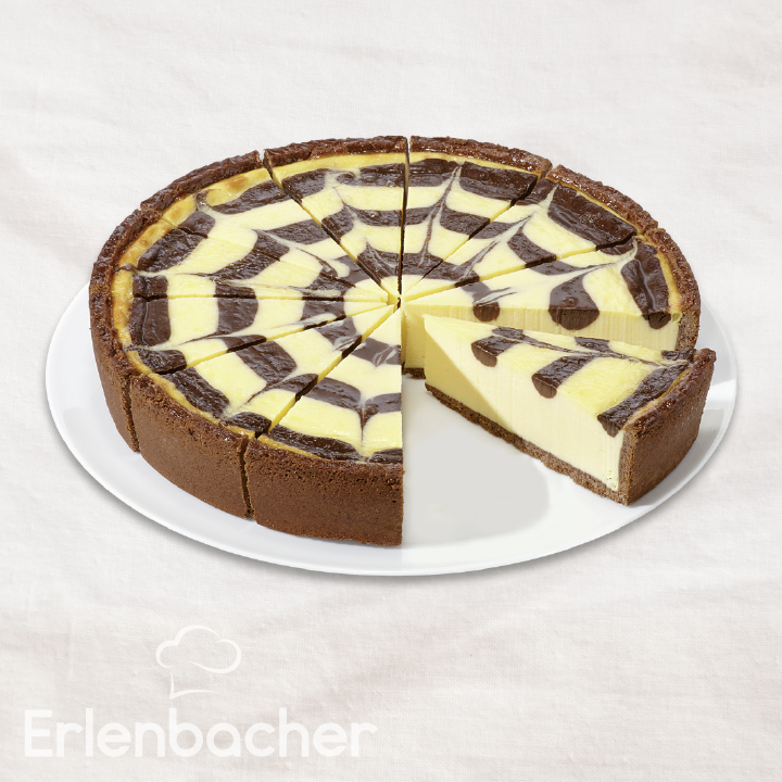 Premium-Zebra-Rahm-Käse-Torte vorgeschnitten 2250g