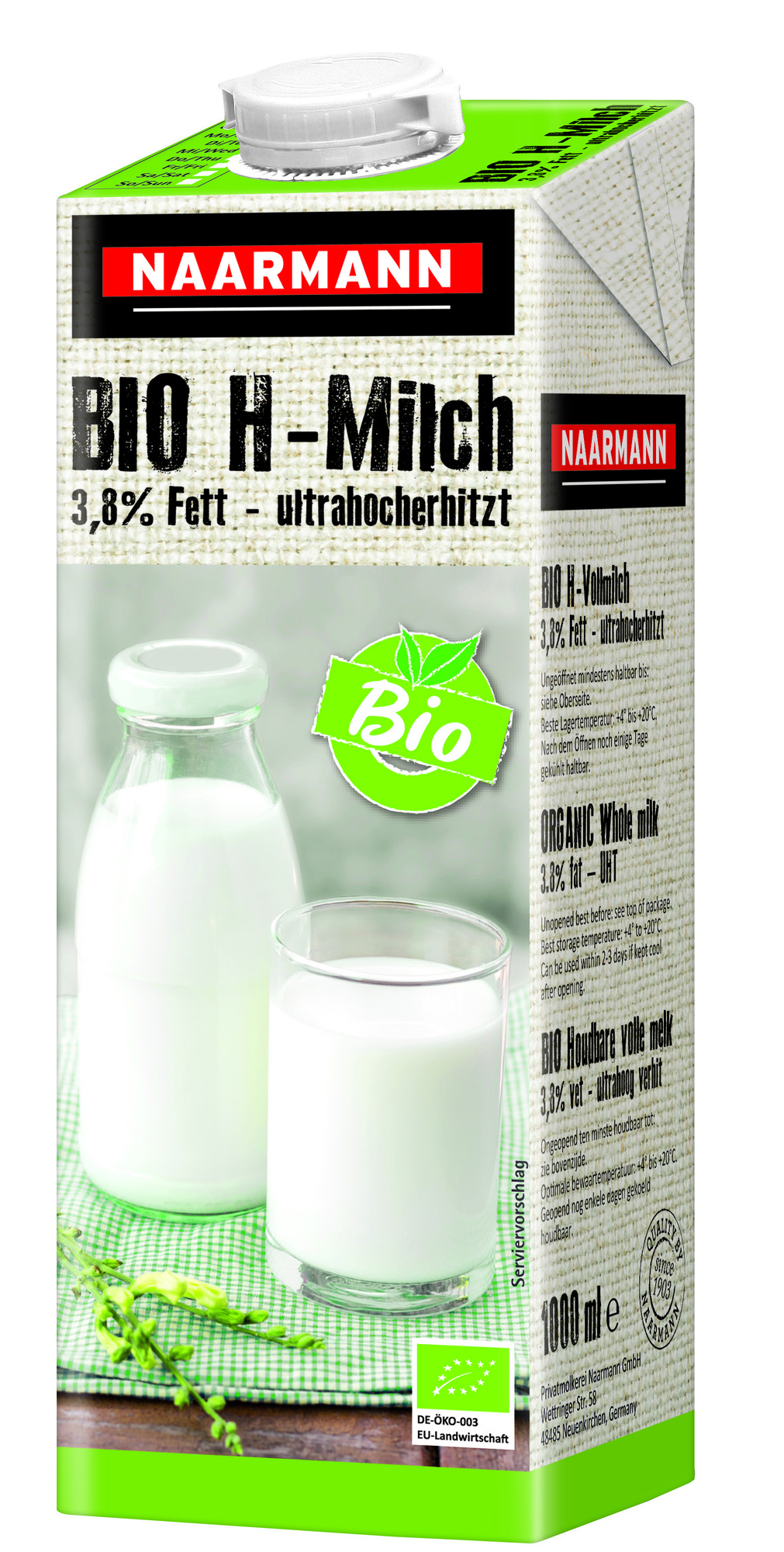 BIO H-Milch 3,8 % Fett 1000ml